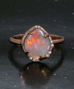 Aphenos Lightning Flash Semi Dark Opal Ring
