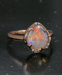 Aphenos Lightning Flash Semi Dark Opal Ring