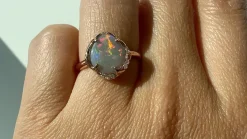 Aphenos Lightning Flash Semi Dark Opal Ring