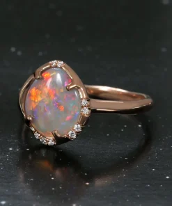 Aphenos Lightning Flash Semi Dark Opal Ring