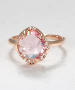 Aphenos Peachy Pink Sapphire Ring