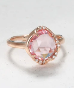 Aphenos Peachy Pink Sapphire Ring