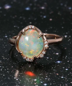 Aphenos Rainbow Effect Multicolor Opal Ring