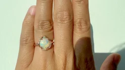 Aphenos Rainbow Effect Multicolor Opal Ring