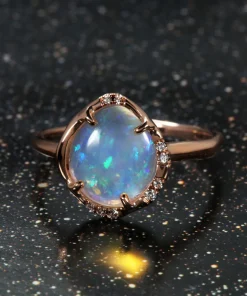 Aphenos Scintillating Sun Flash Crystal Opal Ring