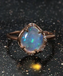 Aphenos Scintillating Sun Flash Crystal Opal Ring