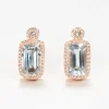 Aquamarine Milgrain Studs