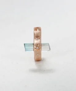 Blue Crystal Hoop Earring