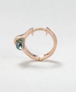 Blue Crystal Hoop Earring