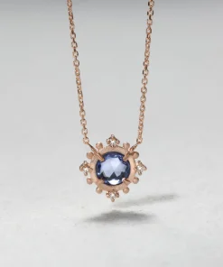 Blue Sapphire Burst Necklace