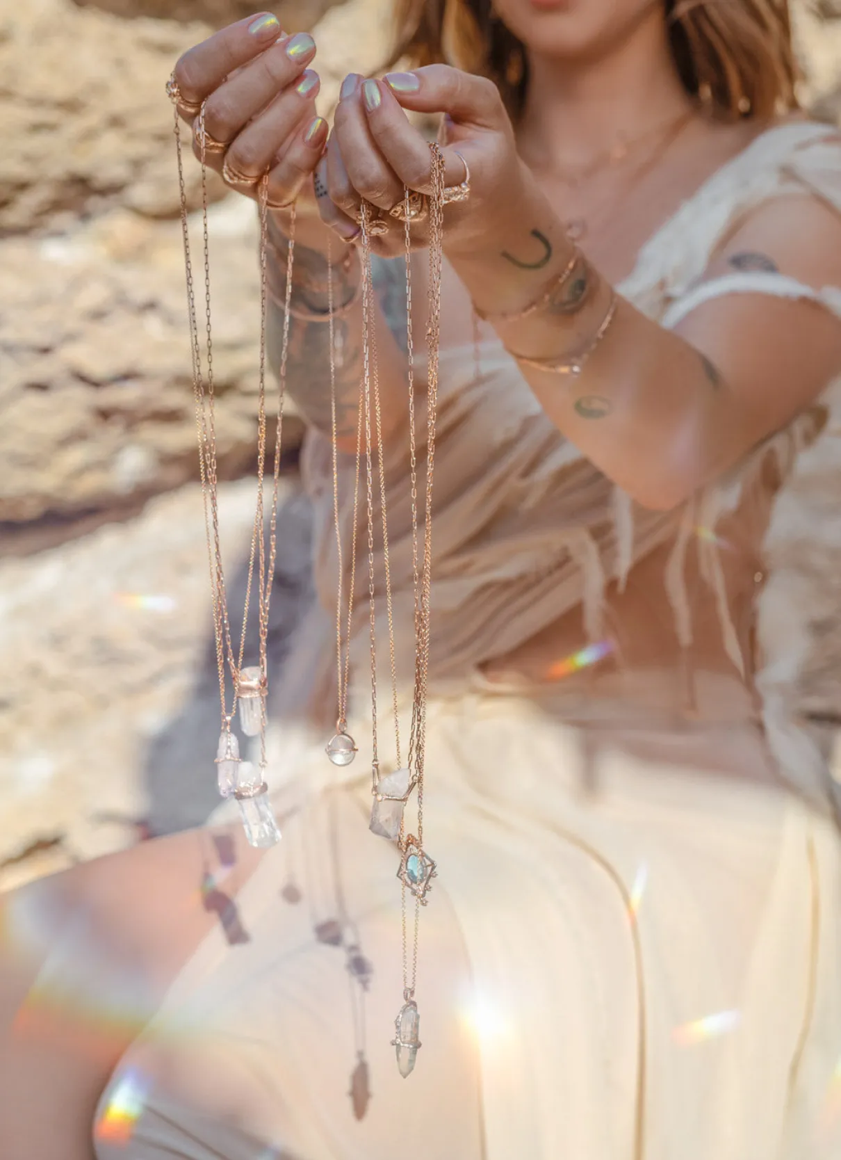 Celestial Sparkle Healing Crystal Necklace