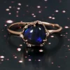 Cosmic Light Chinese Script Black Opal Ring