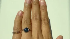 Cosmic Light Chinese Script Black Opal Ring