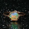Cosmic Light Galactic Gem Crystal Opal Ring