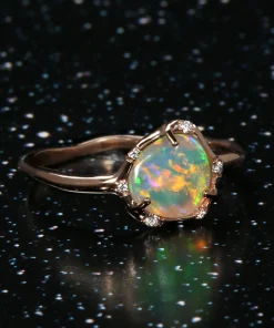 Cosmic Light Galactic Gem Crystal Opal Ring