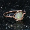 Cosmic Light Green Stardust Flash Opal Ring