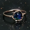 Cosmic Light Midnight Flash Black Opal Ring