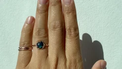 Cosmic Light Midnight Flash Black Opal Ring