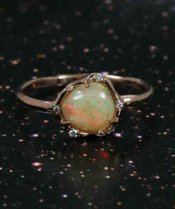 Cosmic Light Pleasing Sundust Opal Ring