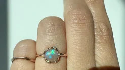 Cosmic Light Rainbowed Flash Dark Opal Ring