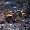 Cosmic Light Spectral Rainbow Flash Opal Ring
