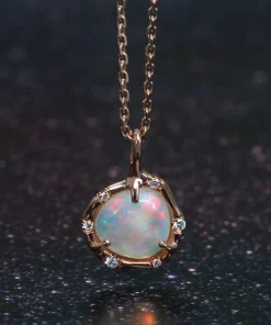Cosmic Light Watercolor Opal Necklace