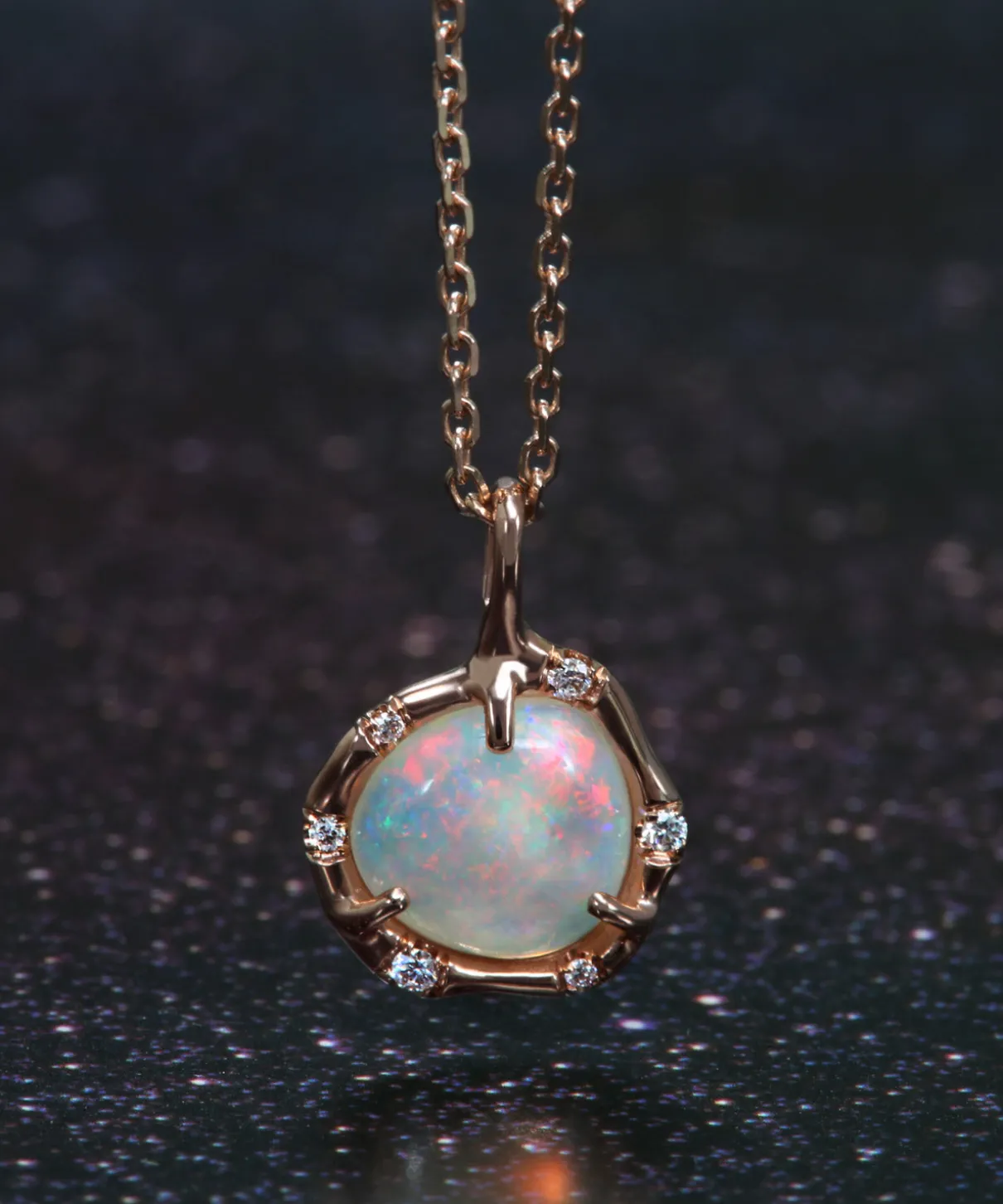 Cosmic Light Watercolor Opal Necklace