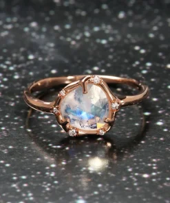 Cosmic Moonstone Light Ring