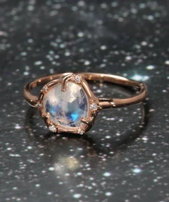Cosmic Moonstone Light Ring