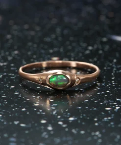 Dew Drop Forest Light Flash Opal Ring