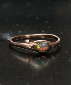 Dew Drop Sunset Flash Opal Ring
