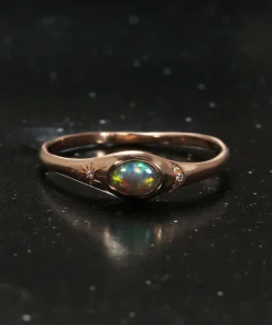 Dew Drop Sunset Flash Opal Ring