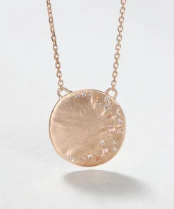 Diamond Moon Disc Necklace