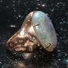Glittering Crystal Opal Ring