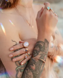 Glittering Crystal Opal Ring