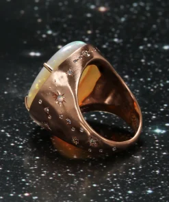 Glittering Crystal Opal Ring