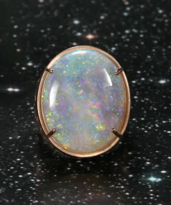 Glittering Crystal Opal Ring
