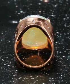 Glittering Crystal Opal Ring