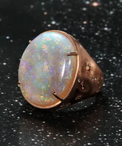 Glittering Crystal Opal Ring