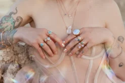 Glittering Crystal Opal Ring