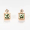 Green Sapphire Milgrain Studs