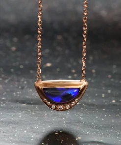 Half Moon Black Opal Necklace