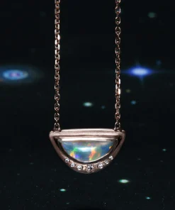 Half Moon Multicolor Opal Necklace