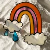 Handmade Rainbow Cloud Stained Glass