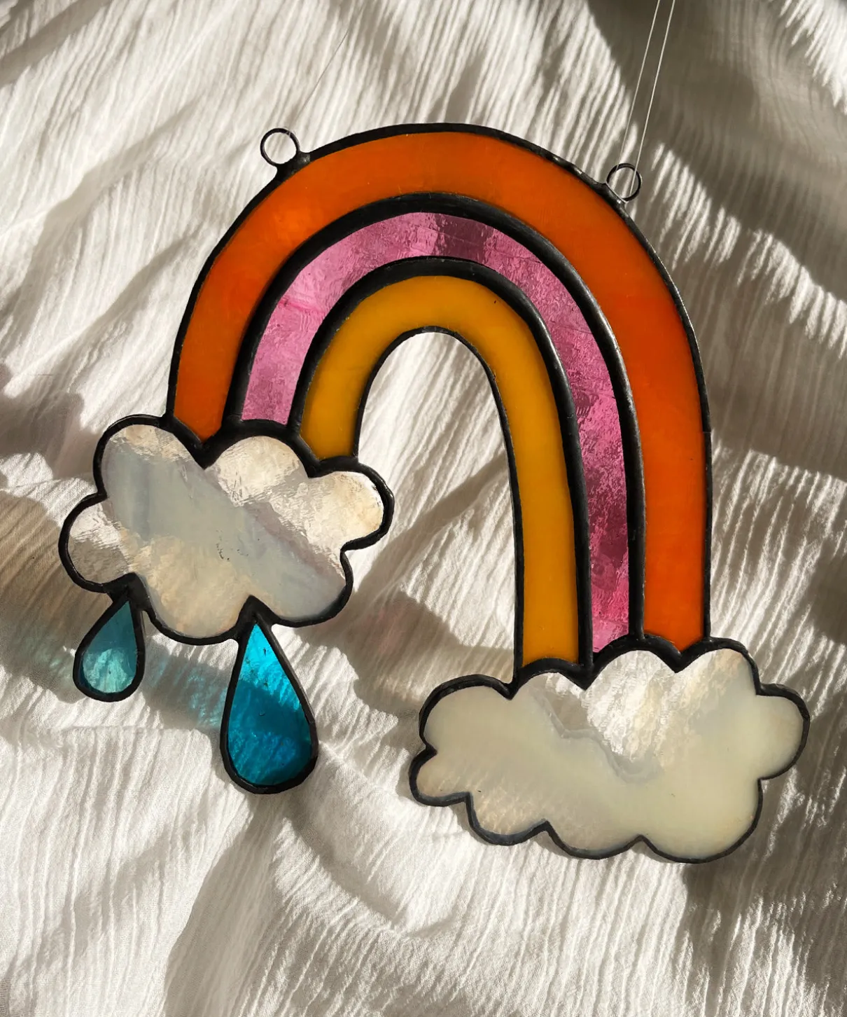 Handmade Rainbow Cloud Stained Glass