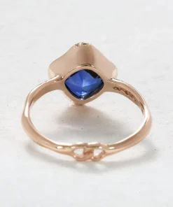 Infinite Love Blue Sapphire Cushion Ring