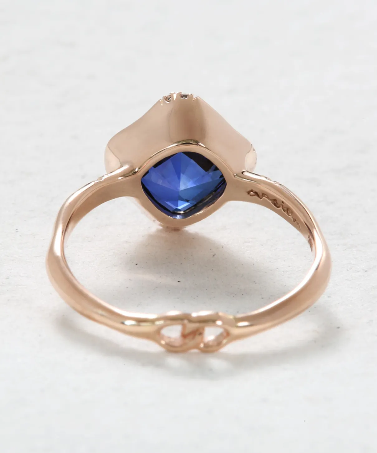 Infinite Love Blue Sapphire Cushion Ring