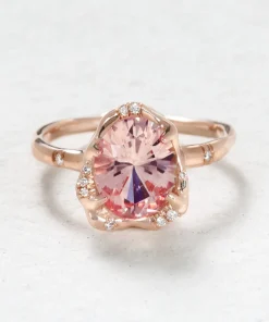 Infinite Love Peachy Pink Sapphire Ring
