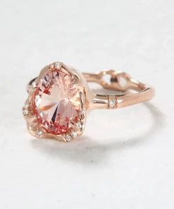 Infinite Love Peachy Pink Sapphire Ring