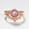 Infinite Love Pink Sapphire and Diamond Eye Stack